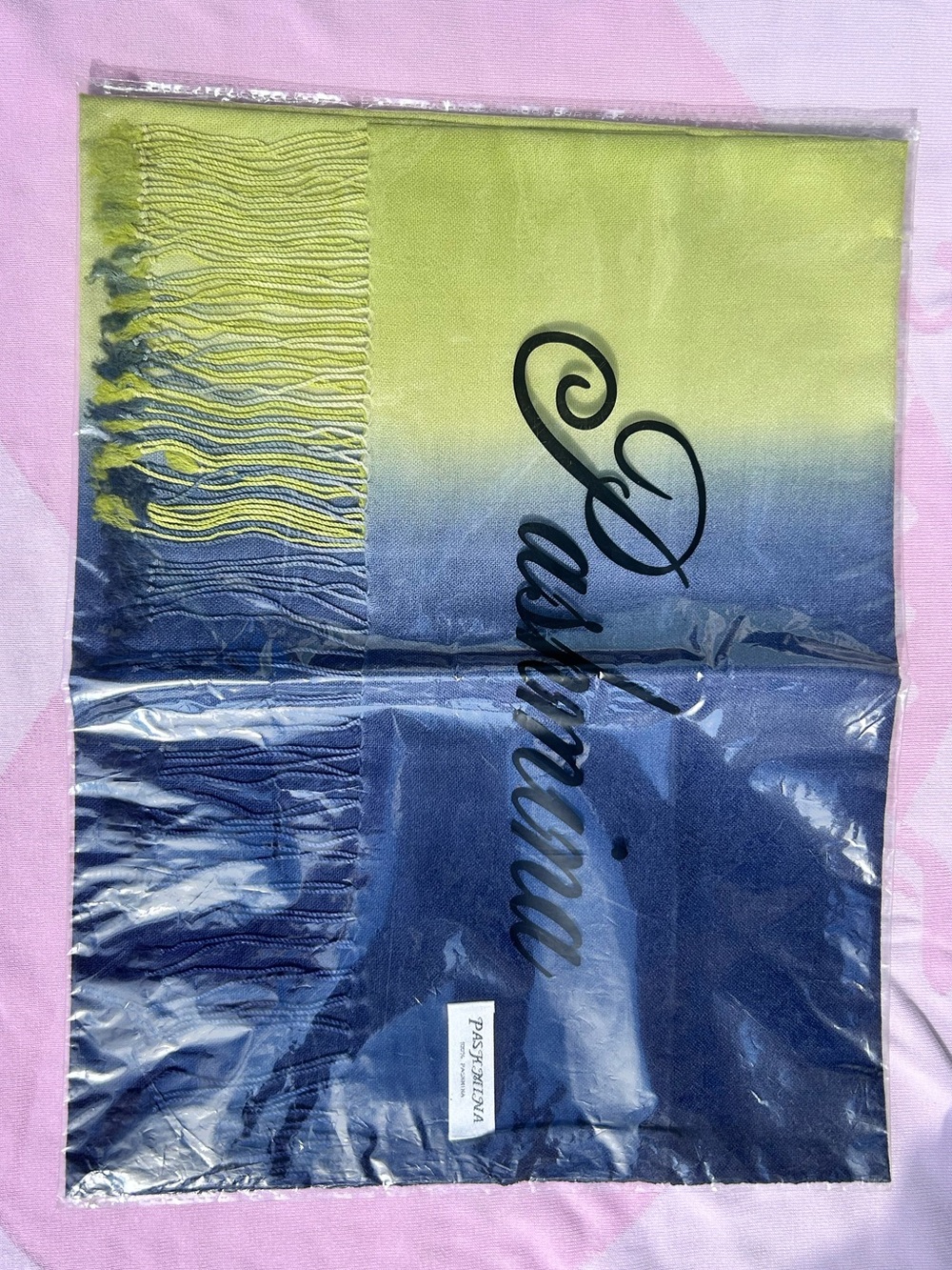 Pashmina Style Blue & Green Two Tone Ombre Scarf